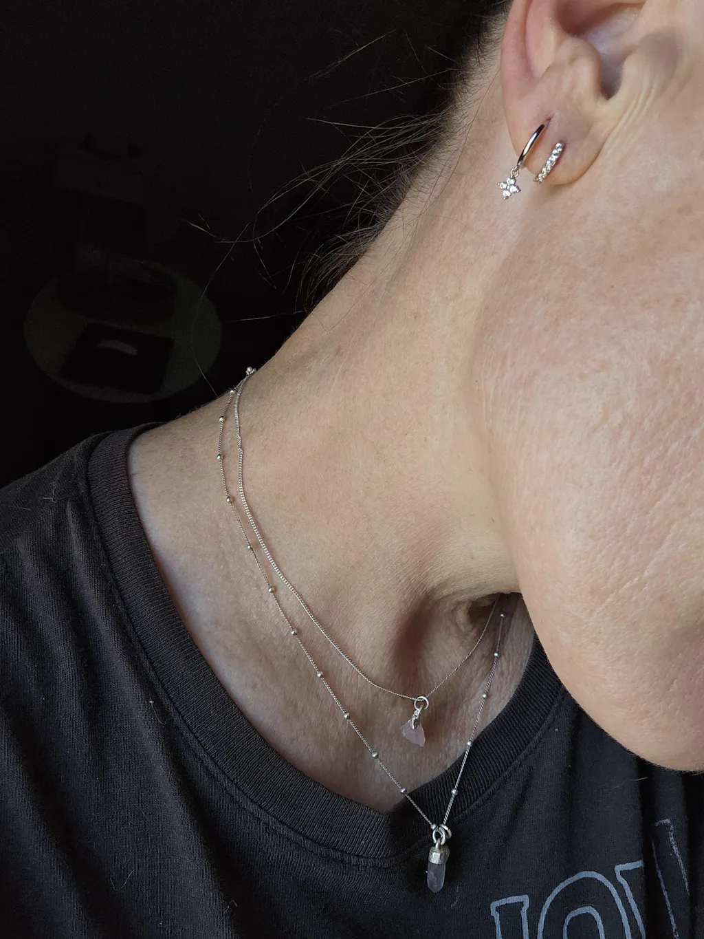 Freya Silver Flora Drop Huggie Earrings