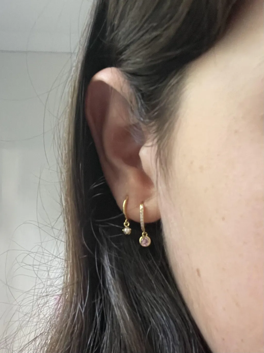 Liliah Gold Trio CZ Stud Earrings