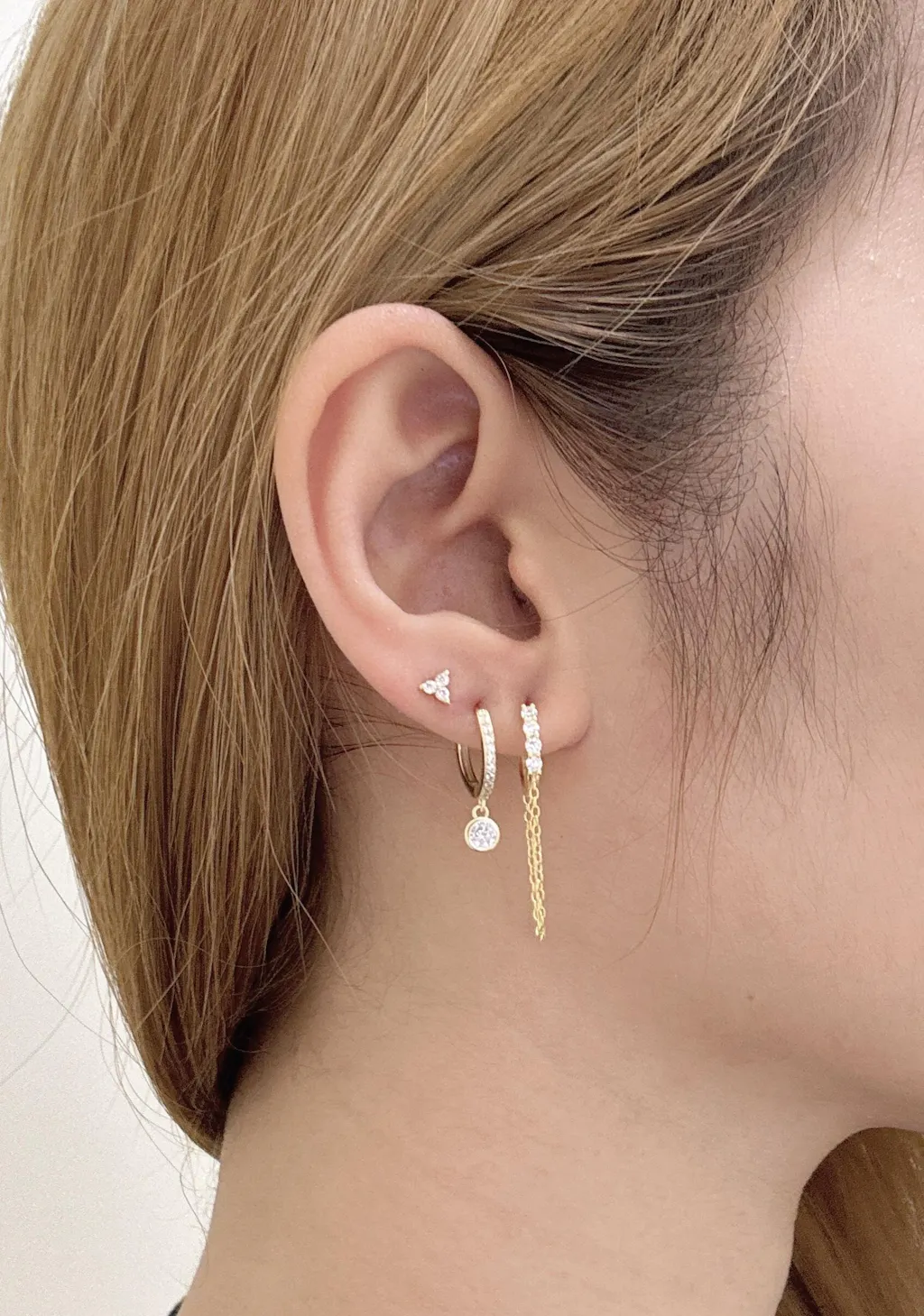 Luna Gold Hoop Drop Earrings