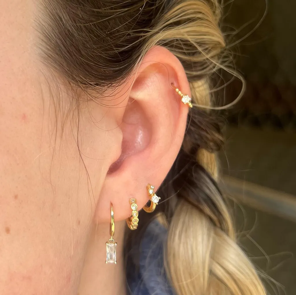 Norah Gold Baguette Drop Earrings