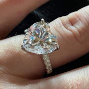 Prong Setting Heart Shaped Lab Diamond Engagement Ring