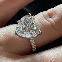 Prong Setting Heart Shaped Lab Diamond Engagement Ring