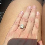 Basket Set Emerald Cut Lab Diamond Engagement Ring