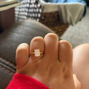 Classic Emerald Cut Moissanite Engagement Ring