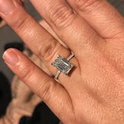 Prong Setting Emerald Cut Lab Diamond Engagement Ring