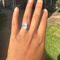Basket Set Oval Lab Diamond Engagement Ring