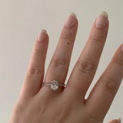 Classic Pave Oval Cut Moissanite Engagement Ring