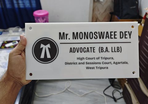 Office Logo Name Plate for Office, Restaurant and Shops (Acrylic), GST Name Plate in Acrylic