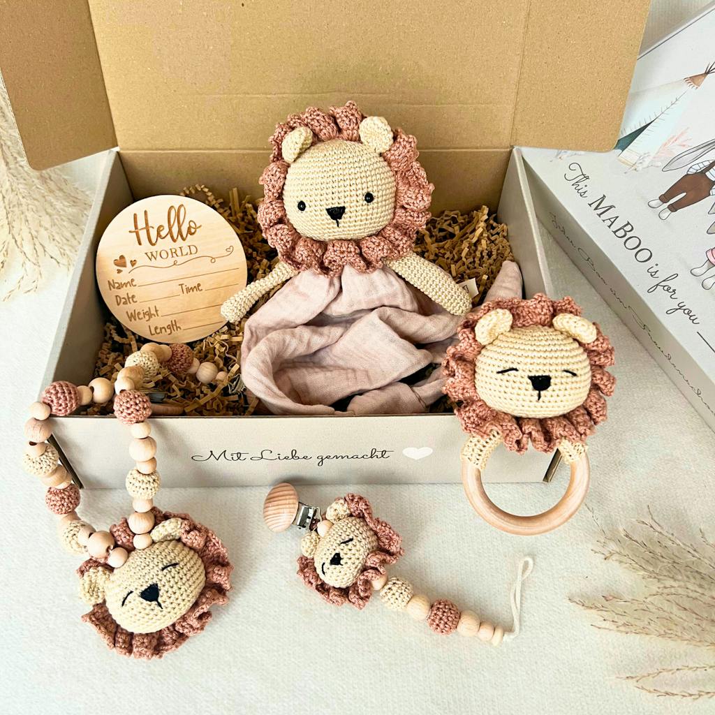 Schnuffeltuch 4-teiliges Set - von Leo der Löwe