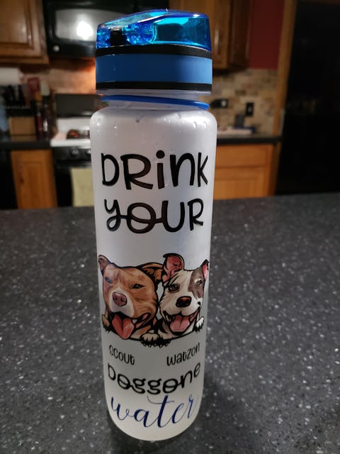 Drink Your Dog Gone Water - Personalized Water Tracker Bottle - Birthday, Funny, Motivation Gift For Dog Mom, Dog Lovers, Dog Owner