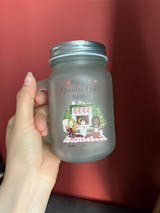 Happy Hallothanksmas Besties Friendship - Personalized Mason Jar Cup With  Straw