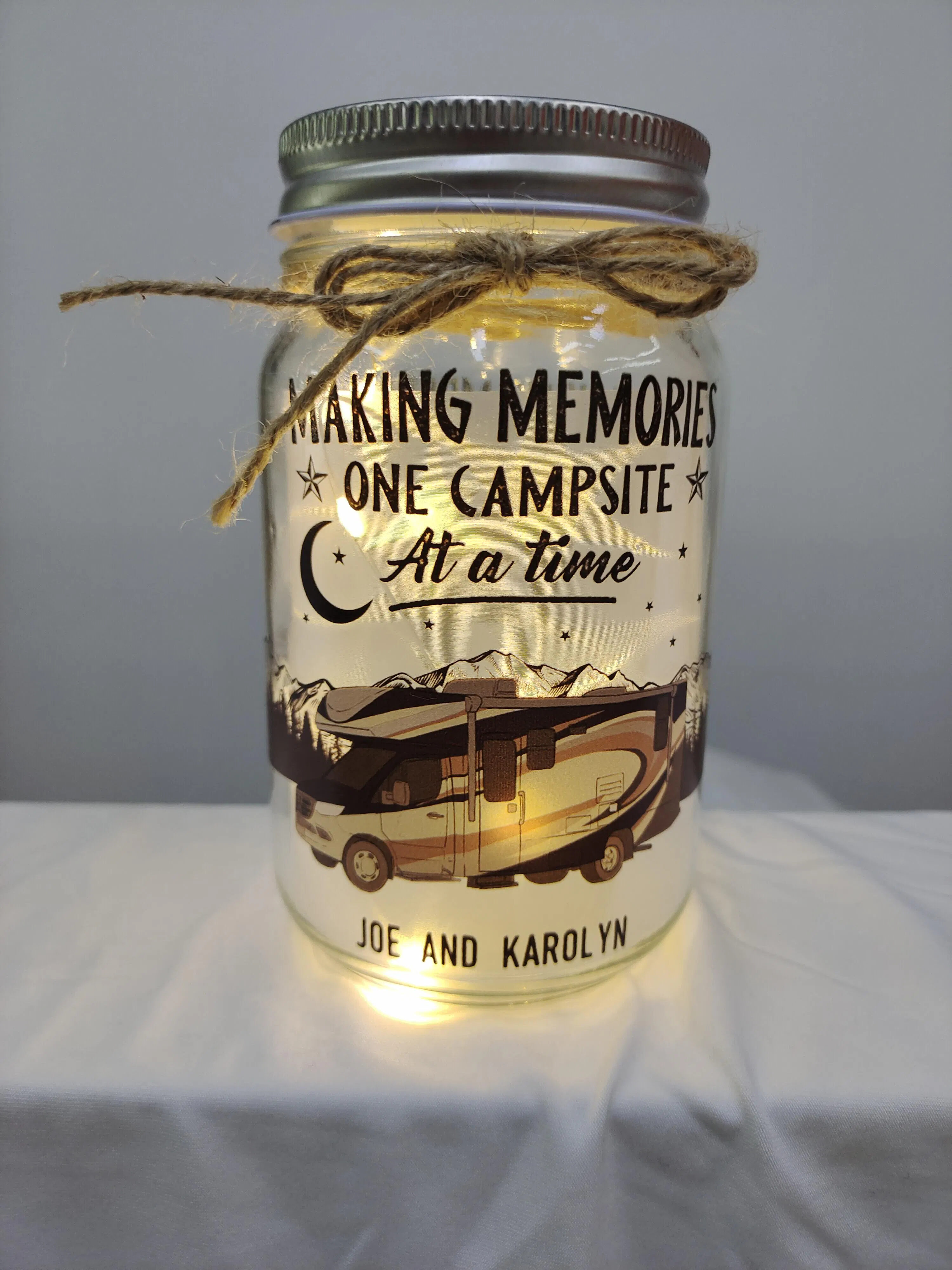 My Heart Was Not Ready To Lose You - Personalized Custom Mason Jar Light