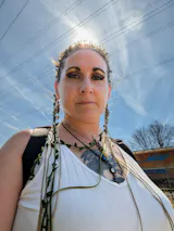 Goddess Crown with Crystals Wire Wrapped with Leather Cord Vines