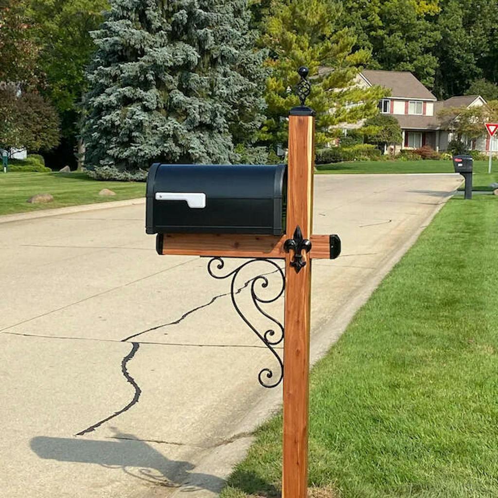 Scrolled Iron Mailbox Accessory Kit for Wood Mailbox Post – Madison ...