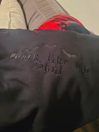 Black like my soul Embroidered Hoodie