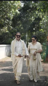 Premium Men's Checkered Pure Cotton Dhoti Set - White