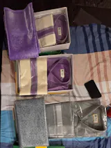 Premium Silk Couple Combo Set with Colour Zari - Dark Lavender