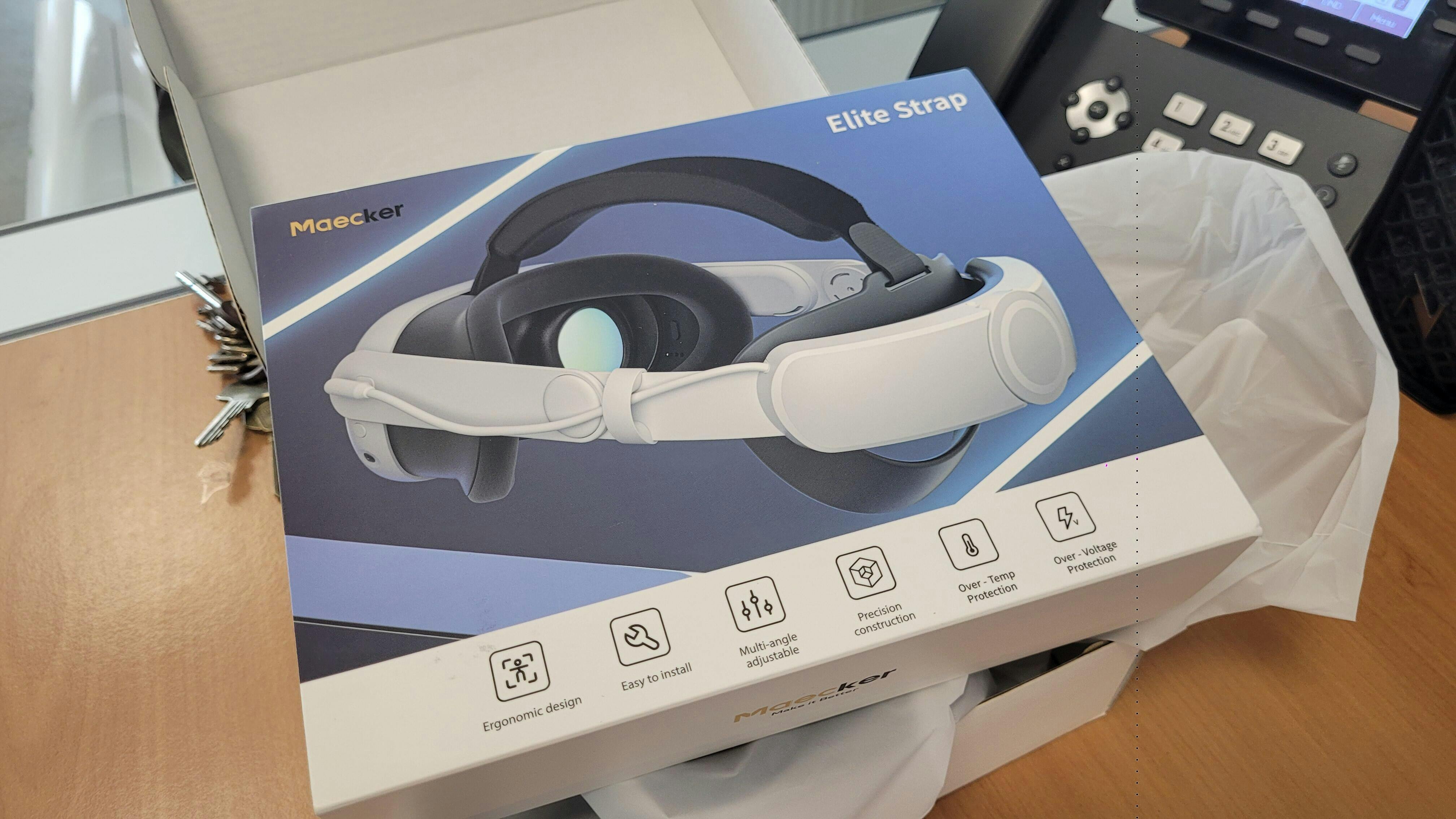 MaeckerVR Elite Head Strap with 6000mAh Battery for Meta Quest 3