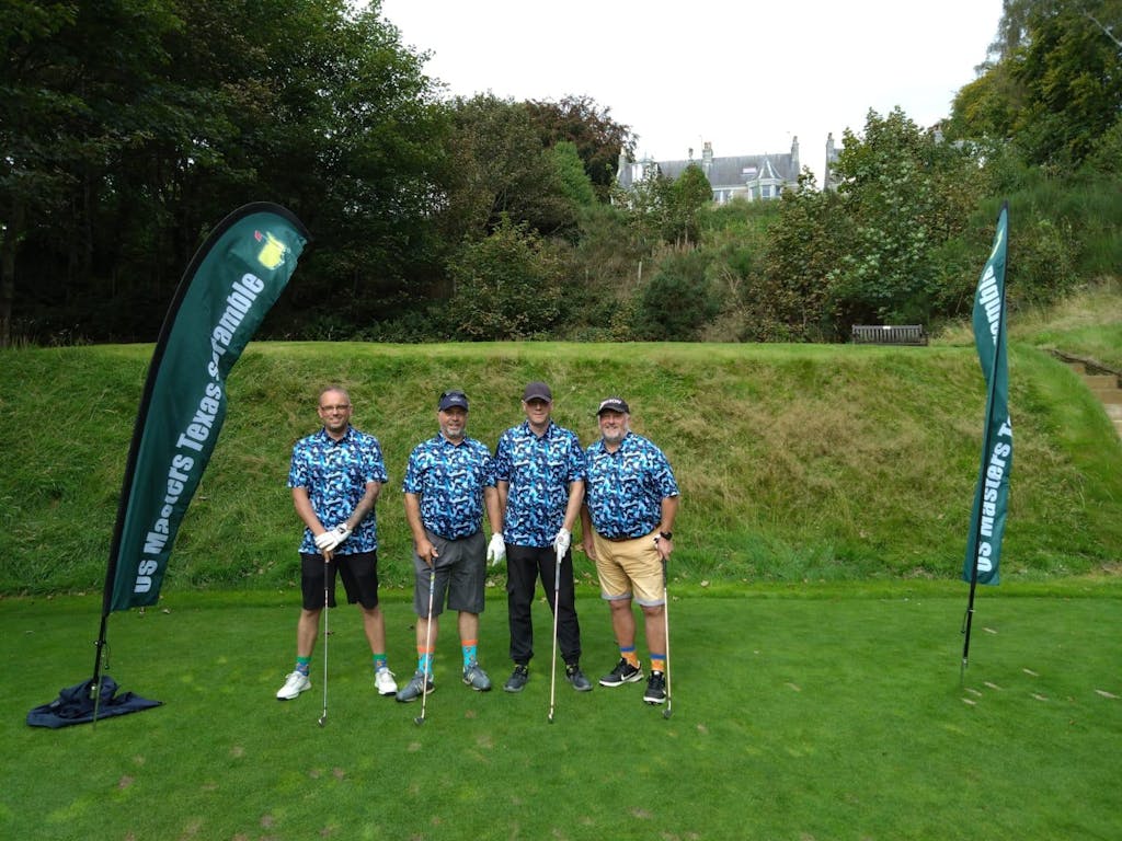 Men's Printed Golf Shirts-Blue Camo