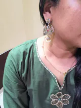 Peacock CZ Jhumka Drop Earrings