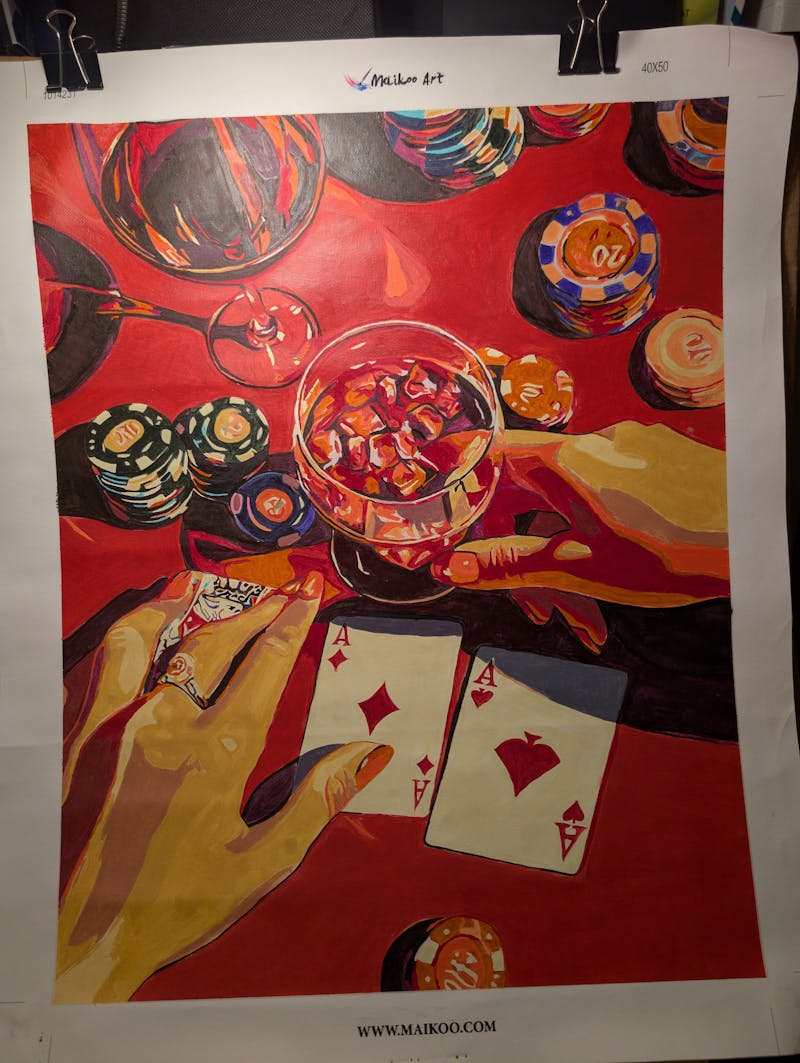 Poker and Wine - Paint by Numbers Kits