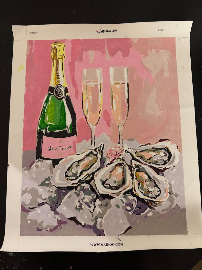 Oyster & Champagne Night Paint by Numbers