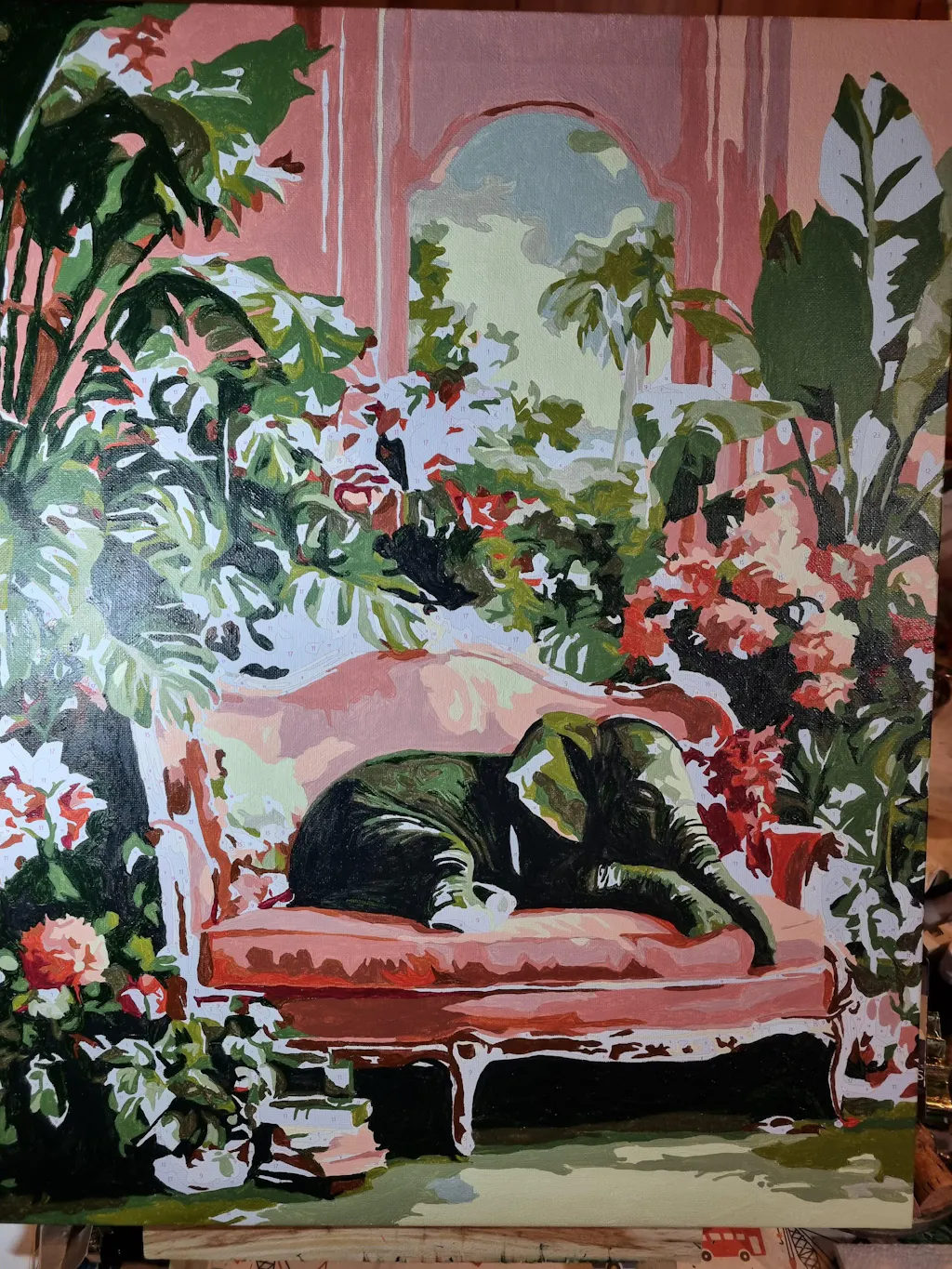 The Elephant's Pink - hued Retreat