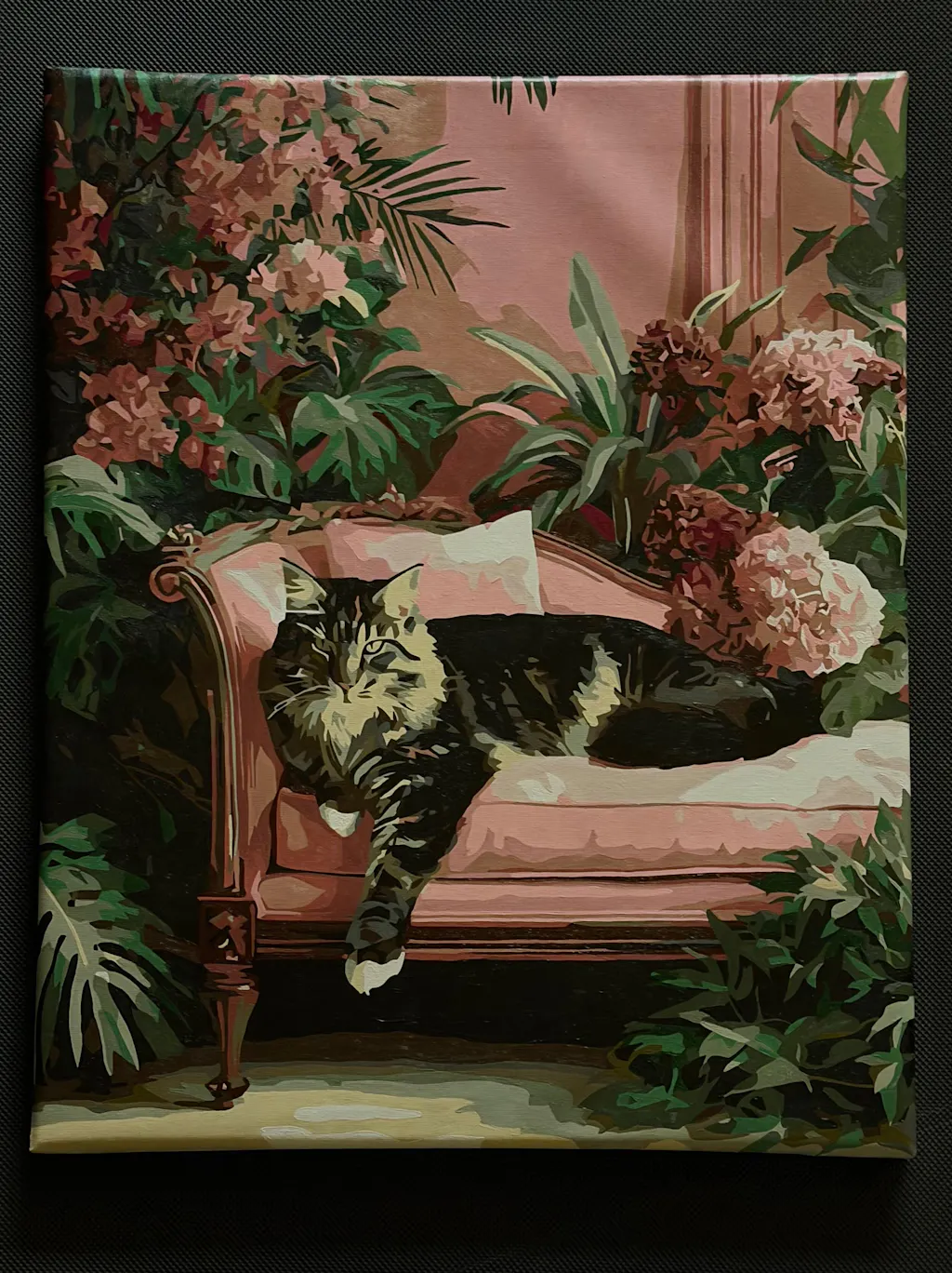 Feline Elegance Amidst Floral Splendor