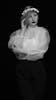 Highstreet Mock Neck Bubble Long Sleeve See Through Women Blouses