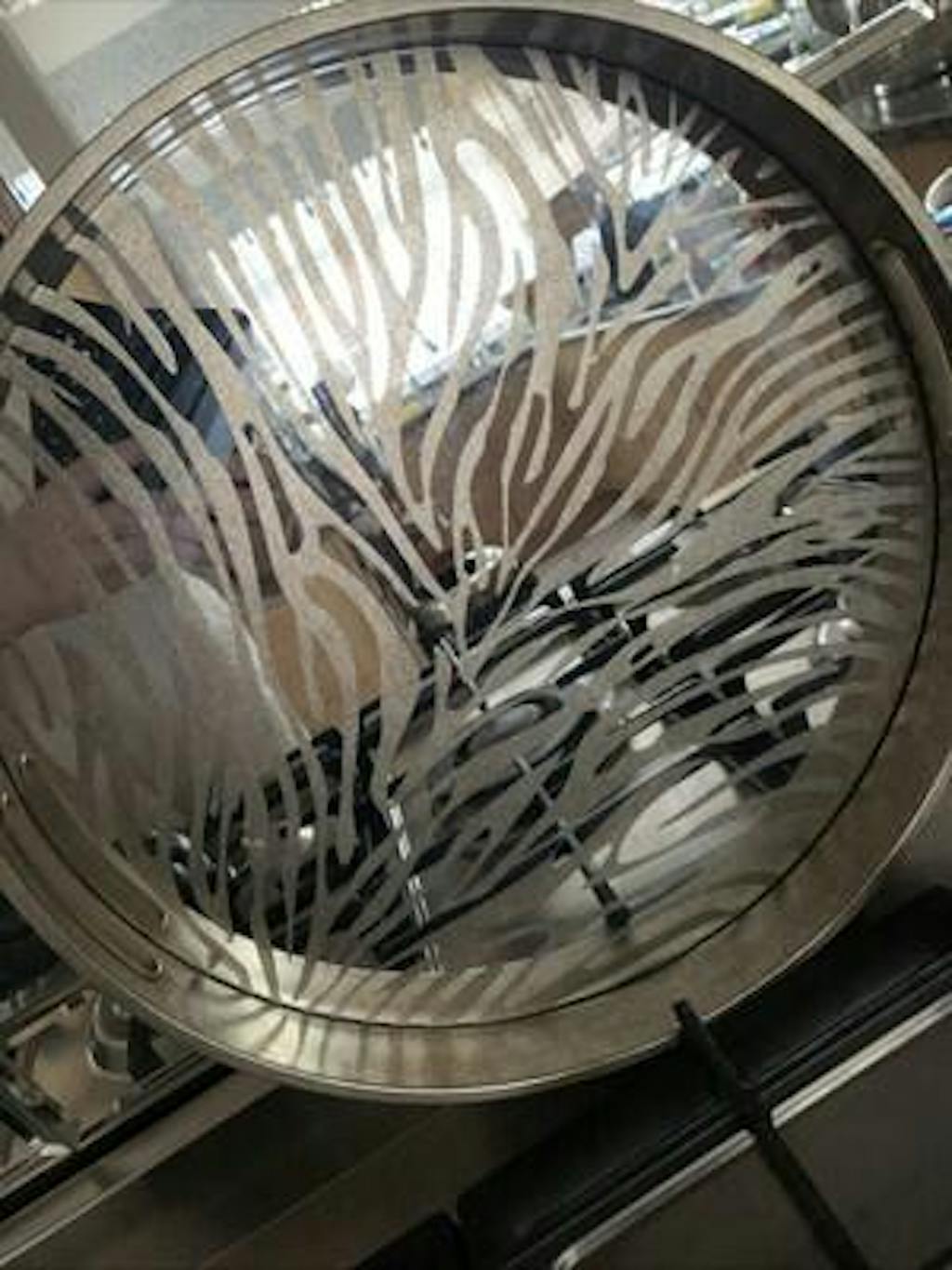Silver Round Zebra Print Decorative Coffee Table Tray