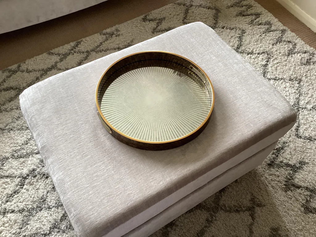 Round Sunburst Decorative Coffee Table Tray