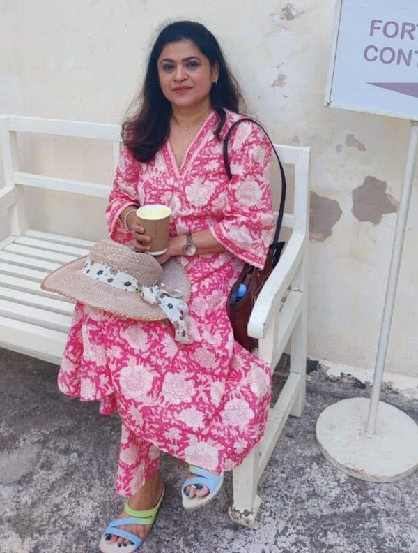 Rose Pink Sanganeri Print Co-ord Set (Set Of 2)