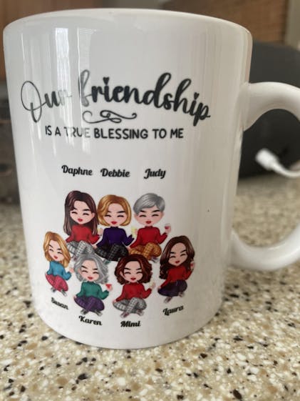 Personalized Mug - Besties Mug - Friends our friendship is a true blessing  to me and I love you to infinity - Merry Christmas