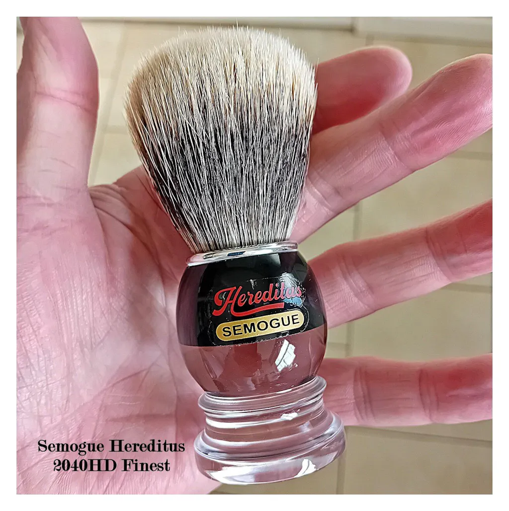 Semogue 2040HD Finest Badger Shaving Brush – Black & Clear Acrylic