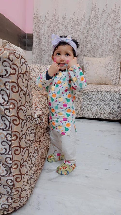 Orange Rainbows Cotton Kurta Set