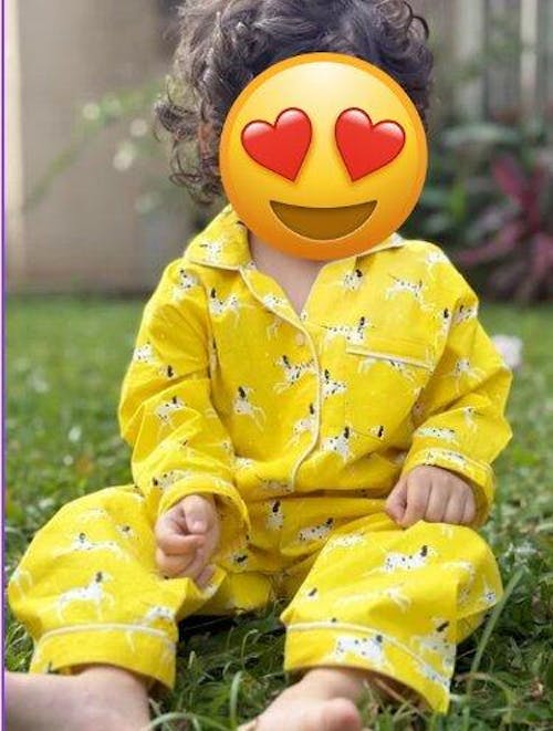 Yellow Dalmatians Full Sleeves Night Suit