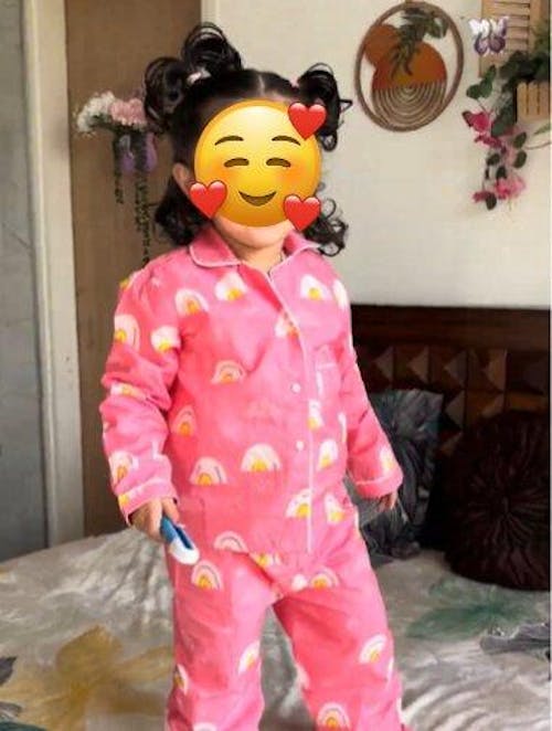 Pink Rainbows Full Sleeves Night Suit