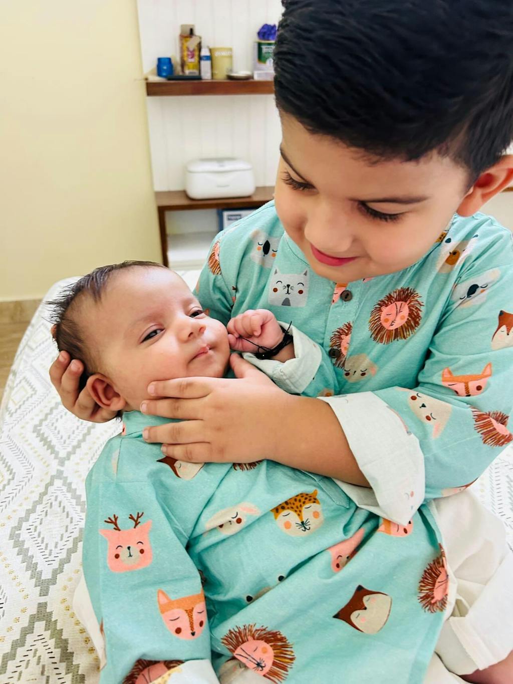 Shy Animals Cotton Kurta Set