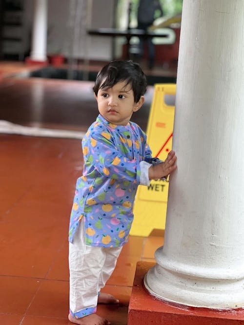 Purple Tropical Fruits Cotton Kurta Set