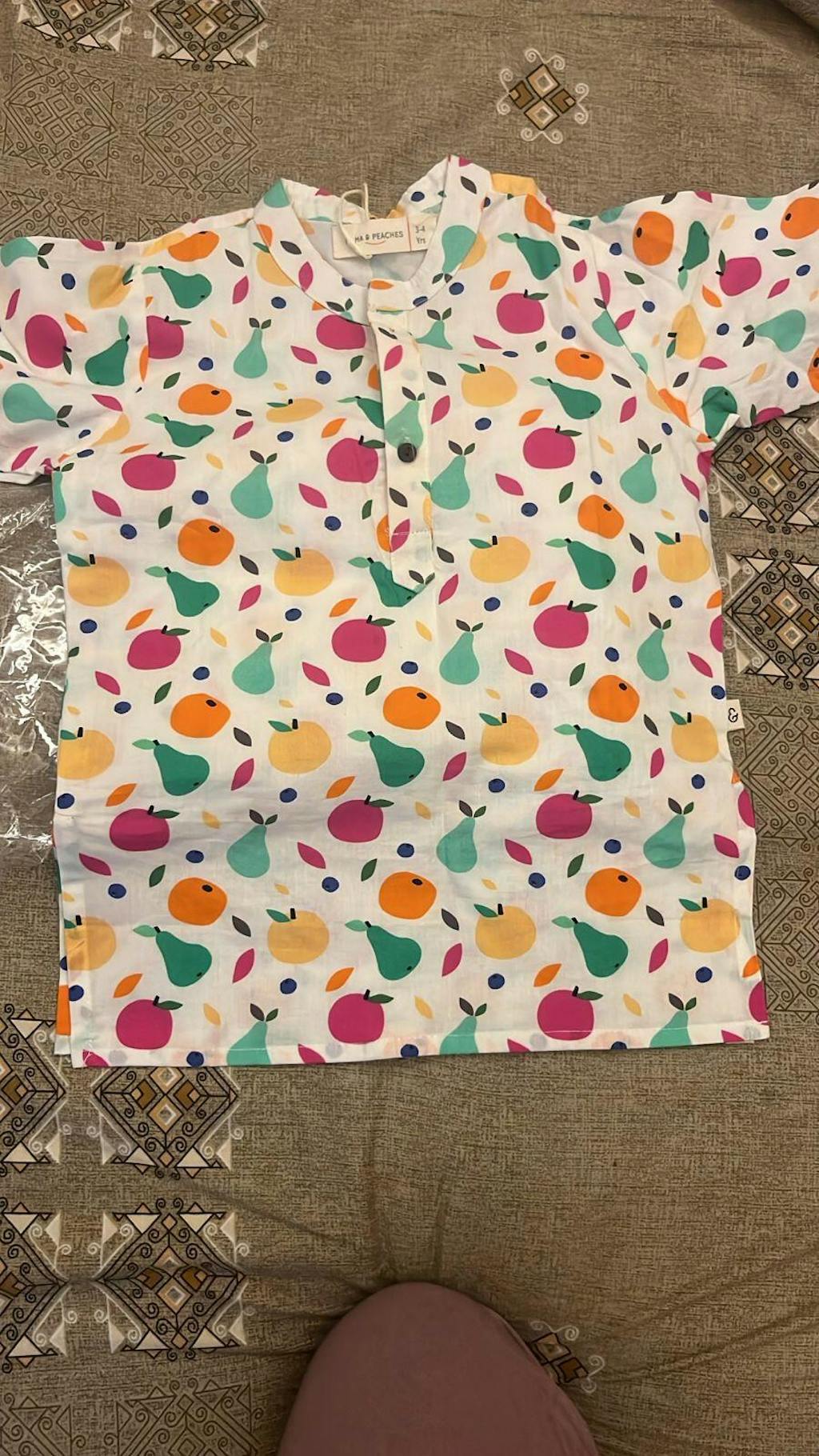 Tropical Fruits Cotton Kurta Set