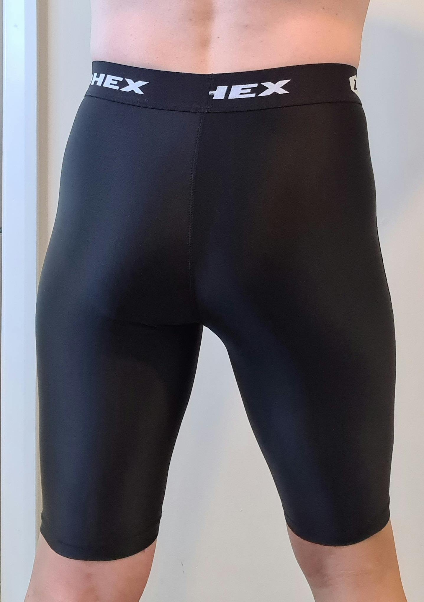 white shiny biker shorts