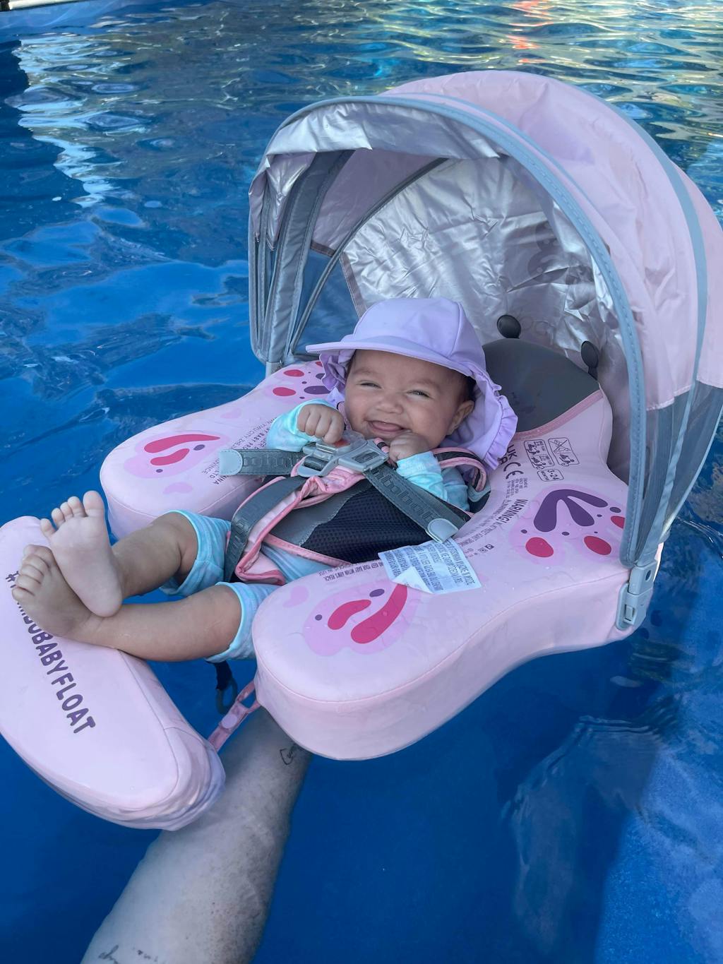 Mambobaby swim float with canopy butterfly and honey, adorable color