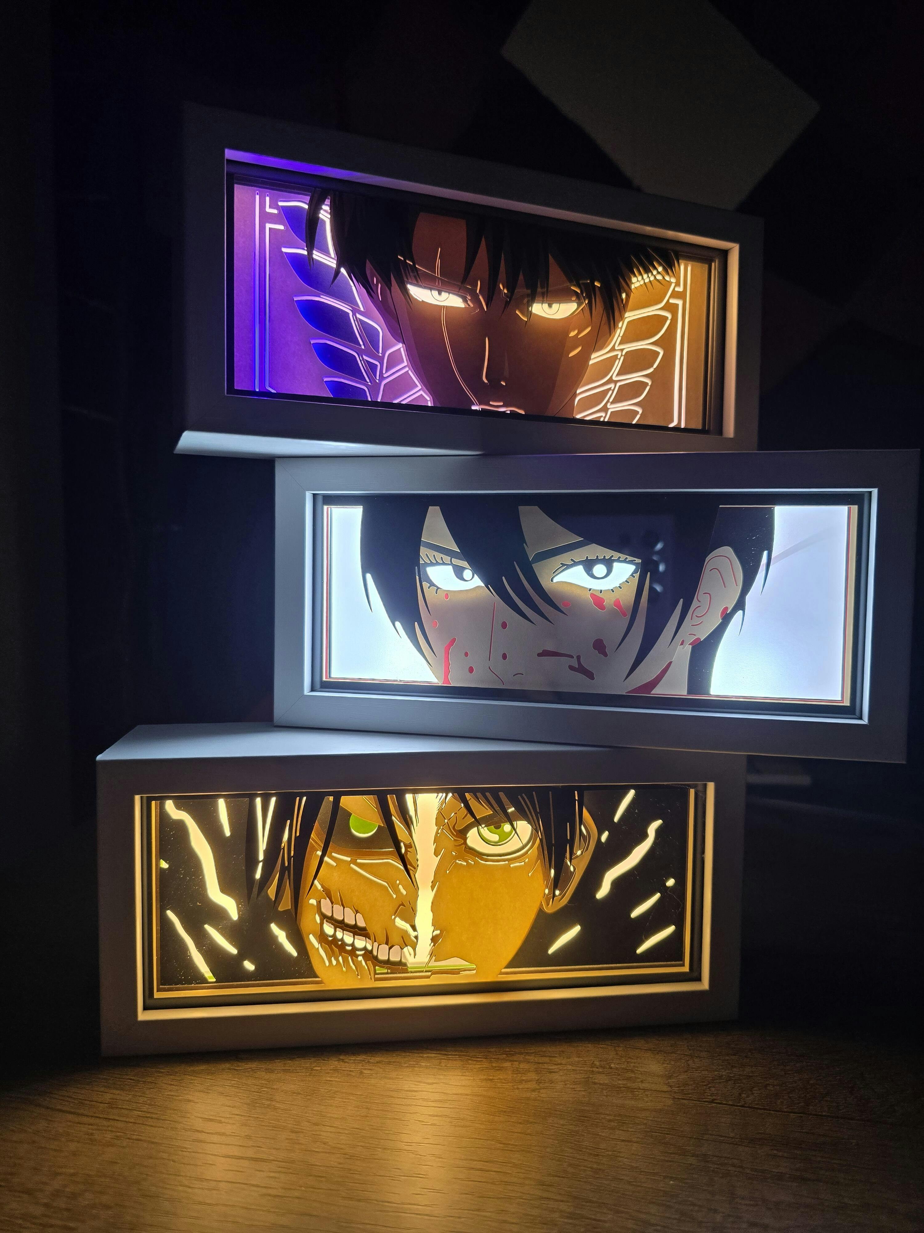 Levi Light Box – Bold Attack on Titan LED Decor for Fans – Manga