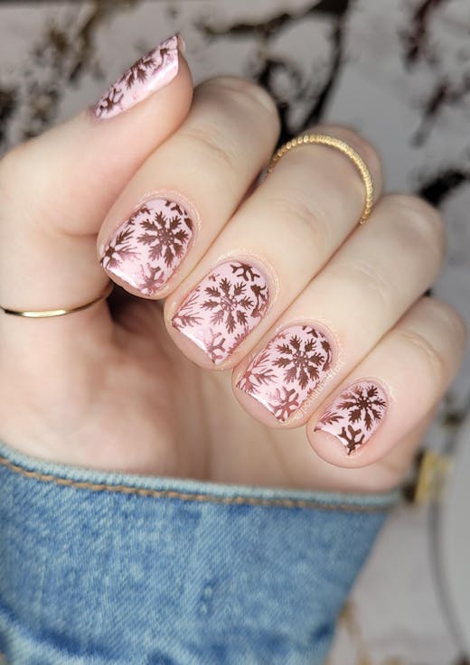 Sweater Weather Collection: Satin Blush (B259) - Metallic Rose Stamping Polish