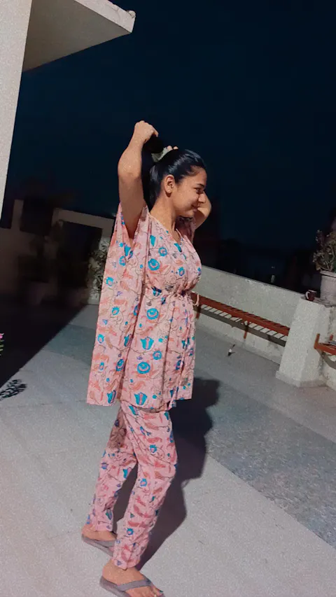 ROSE PEACH KAFTAN PYJAMA SET