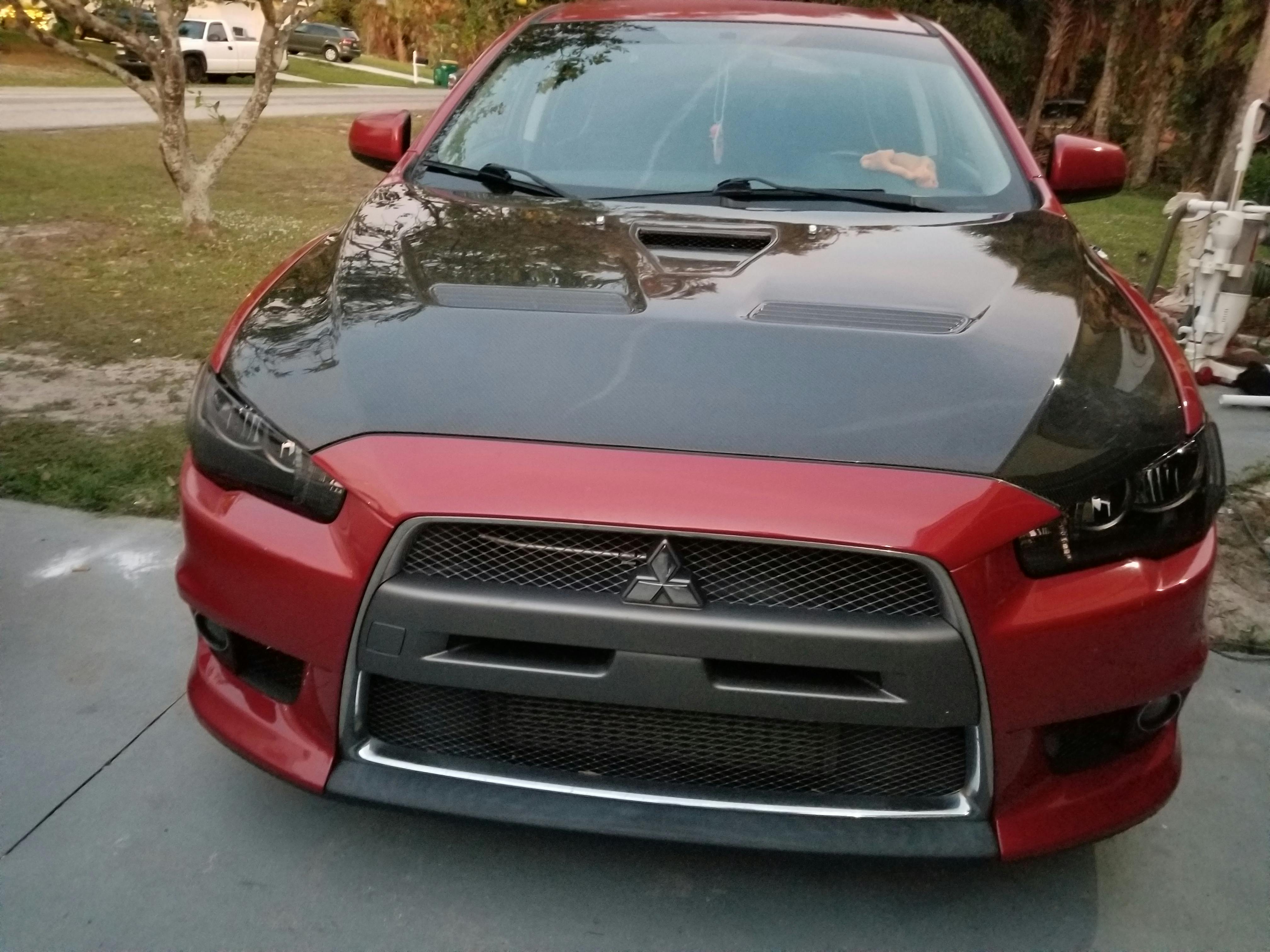 OE Style Carbon Fiber Hood By Seibon 20082015 Mitsubishi Evo X (HD0
