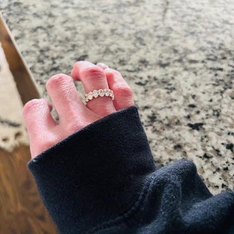 1.25 CT Oval Cut Lab Grown Diamond Wedding Band For Her