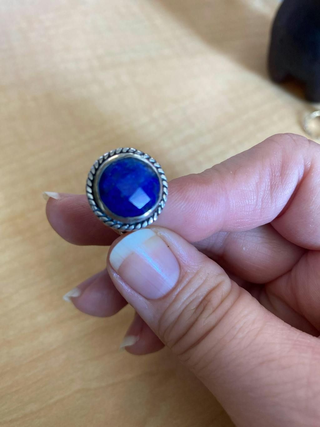 Lapis Lazuli Ring ~ Sterling Silver 925 and Gold Plated ~MR169