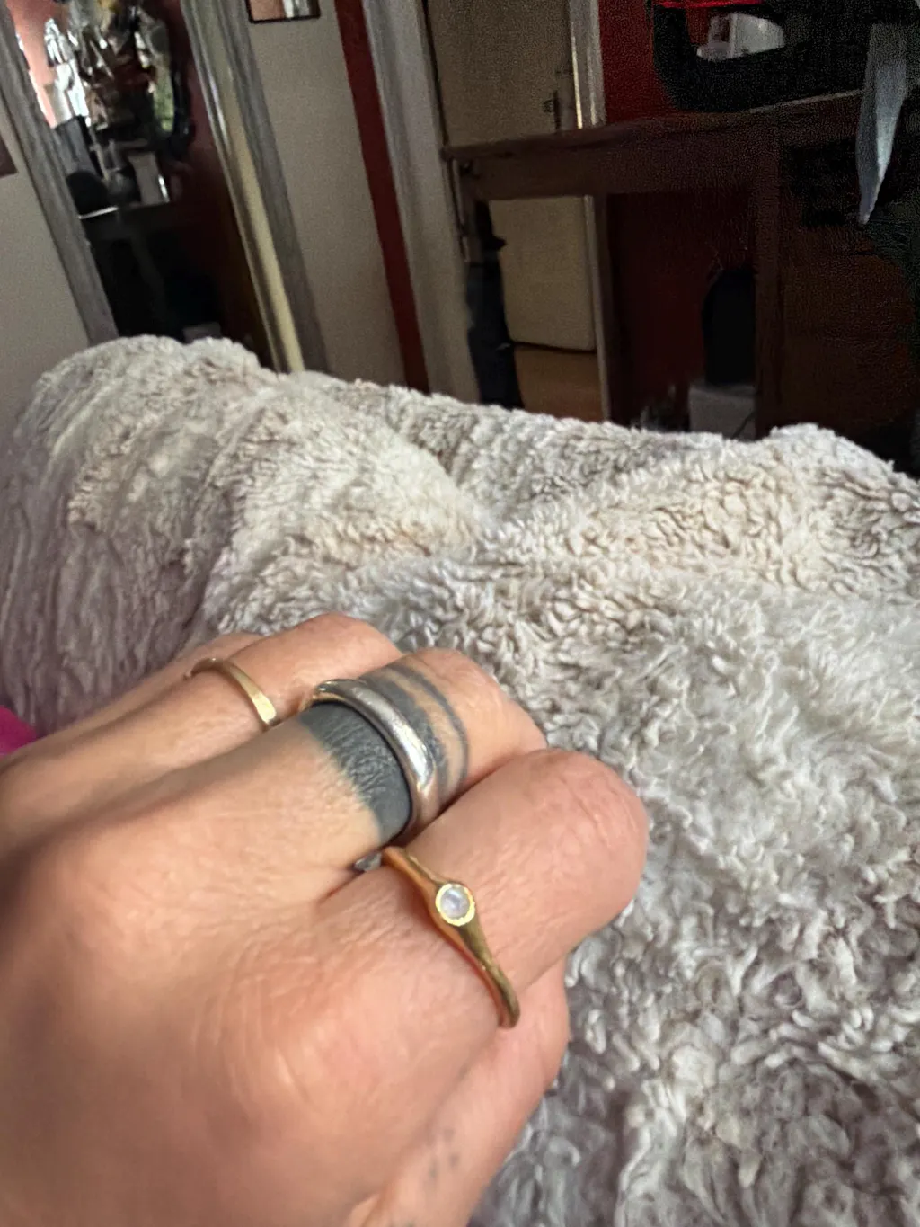 Moonstone Gold Ring ~ 18k Gold Plated ~ MR332