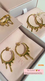 Dripping Circular M Hoop Earrings